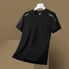Camiseta Deportiva de Seda de Hielo Talla Grande Verano Holgada Secado Rápido Transpirable Manga Corta Pantalones Cortos Traje de Fitness para Correr Pantalones de Cinco Cuartos para Hombre