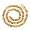 Collar de Cadena Cubana Cifrada con Botón de Mezclilla Redondo Pulido Transfronterizo Europeo y Americano Acero Inoxidable Joyería de Titanio de Moda Hip-Hop para Hombre Personalización