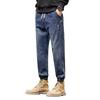 Jeans Retro de Alta Qualidade para Primavera e Outono de 2025 Calças de Perna Larga Soltas Tamanho Grande Calças Longas Casuais Retas com Retalhos