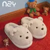 Hamuding Zapatos de Invierno para Pareja Oso Pequeño Suave Lindo Transfronterizos Cálidos Antideslizantes Exteriores Interiores Lindos Pantuflas de Algodón para Mujer Venta al por Mayor