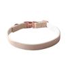 Jinjite nuevo collar para mascota collar para perro PU macaron con cinta oro rosa collar suave para perro