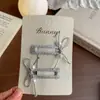 Pinza de Mariposa Cuadrada Plateada para Primavera y Verano, Accesorio para el Cabello con Lazo, Versátil para Niñas, No Daña el Cabello, Accesorio para el Cabello para Flequillo y Lado