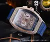 Explosões de comércio exterior fábrica direta atacado AliExpress wish relógio masculino europeu e americano formato barril com diamantes completos calendário