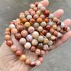 Jingde Joyería Jade Coral Color Natural Pulsera de Cuentas Redondas de un Círculo Sencilla Joyería para Parejas Venta al por Mayor