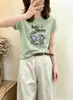 Camiseta de Algodão Canelado Guangzhou Treze Fábricas 220g para Mulheres, Direto da Fábrica, Top de Manga Curta Slim Fit, Exclusivo de Verão para Atacado
