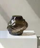 Vaso de Vidro Softhome Escandinavo de Boca Larga com Frisos e Borda Enrolada Plissado Decoração Suave Decorações para Sala Modelo