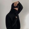 MYQ outono e inverno cor pura moda retrô lã quente chapéu frio na moda homens e mulheres all-match casal de malha preta