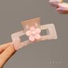 Grampo de Cabelo Flor de Cerejeira Doce Presilha Traseira para Cabelo Clipe de Tubarão de Primavera Feminino Adorno de Cabeça Clipe BB para Cabelos Quebrados Grampo Fofo