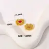 Contas Espaçadoras Douradas Estilo Antigo com Incrustação de Pedra Vermelha do Sul Sintética para Pulseiras de Miçangas Artesanais DIY, Contas com Furo Passante, Acessórios do Ano do Cavalo