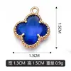 Colgante Individual Dorado Kc Trébol de Cuatro Hojas Piedra Preciosa Collar Pulsera Colgante Joyería DIY Venta Directa por el Fabricante Lote Mixto Transfronterizo