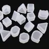 4 Moldes de Silicona para Pendientes Pequeños DIY Pegamento de Cristal Mini Cuadrado Gatito Triángulo Fabricante de Pendientes