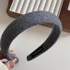 Outono e inverno textura pelúcia tecido misturado imprensa cabelo arco elegante simples cor sólida esponja espessada rua faixa de cabeça