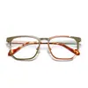 Monturas Metálicas para Gafas Estilo Comercio Exterior con Combinación de Dos Colores, Monturas Lisas Personalizadas para Gafas con Lentes Graduados y Bloqueo de Luz Azul 26179