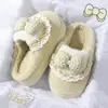 Pantuflas de Algodón con Suela Gruesa y Moño para Mujer Otoño Invierno 2026 Nuevo Estilo Uso en Interiores del Hogar Cálidas Pantuflas de Algodón con Forro de Felpa