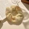 Anillo para el pelo de felpa grande para intestino grueso de otoño e invierno, banda elástica para el pelo de celebridad de internet coreana para mujer, cuerda para el pelo peluda de estilo invernal, diadema elegante