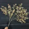 Flores de Nochevieja, Flores Artificiales Doradas, Eucalipto Dorado, Hortensia, Abanico Dorado, Hojas de Ginkgo, Cubo de la Fortuna, Arreglo Floral, Hojas, Flores de Plástico