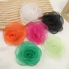 Estilo coreano organza borde quemado malla de gasa flor de rosa DIY tocado flor corsage accesorios para el cabello zapatos y sombreros accesorios 10cm