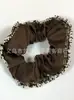 Elástico de Cabelo Scrunchie Listrado com Renda Estilo Coreano para Mulheres, Acessório de Cabelo Suave e Elegante, Elástico de Cabelo Scrunchie Estilo Coreano