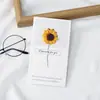 Cartão de Cumprimentos com Flores Secas Flor Artesanal Bênção Mensagem de Agradecimento Presente de Aniversário Professor Mãe Dia dos Namorados Cartão Dobrável