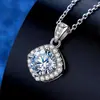 Colar de diamante de moissanita feminino 1 quilate clássico quatro garras pingente de moissanita prata esterlina simples moda presente de dia dos namorados