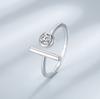 Anillo de plata de ley 925 con diseño de nicho, circonita asimétrica simple y elegante, combinable con todo.