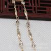 Yiwu Gold Ray cor cobre banhado a ouro DIY micro cravejado zircônia corrente colar franja antigo acessórios de mão A079
