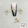 Accesorios para Uñas con Diseño de Corazón de Cuervo y Cruz Venta Caliente Transfronteriza Estilo Punk Retro Aleación Pedrería Uña Portátil Decoraciones de Pedrería para Uñas