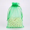 Bolsa de gasa con logotipo personalizado, bolsa de organza con cordón, bolsa de regalo para dulces de boda, bolsa de malla con cordón para empaque de joyas