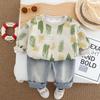 Traje de Primavera y Otoño para Niño 2025 Bebé Nuevo Estilo Coreano Sudadera Casual de Manga Larga Dos Piezas Ropa de Otoño Moderna