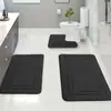 Alfombrilla de suelo de terciopelo de coral simple transfronteriza, juego de tres piezas, alfombra de baño, absorbente de agua, antideslizante, alfombrilla de baño en stock para dropshipping