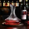 Decantador de vino de cristal sin plomo decantador de vino estilo europeo sin pie rayado grabado veta de martillo diagonal decantador de vino decantador de vino