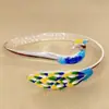 Pulsera de Pavo Real de Color Esmalte Artesanal Plata Estilo Étnico Personalizado Cloisonné para Madre Pulsera de Pavo Real Colorida