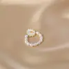 Anel Doce de Contas de Água Doce Design de Nicho Senso Anel Ajustável Margarida Feminino Anel de Pérola Irregular