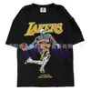 Camiseta de Algodón para Hombre con Estampado de Calavera Estilo Retro Transfronterizo Marca de Moda Europea y Americana Streetwear Tendencia Versátil Casual Manga Corta