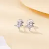 Pendientes de Plata de Ley S925 Yuebao Jewelry Combinación de Estrella de Ocho Puntas y Luna Estilo Dulce para Niñas, Pendientes para Cuidado de Perforaciones Auditivas Venta al por Mayor