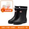 Botas de lluvia con cordón acolchado de algodón Zapatos de agua de media pantorrilla para mujer Zapatos de trabajo al aire libre Four Seasons Zapatos de goma para lluvia antideslizantes impermeables y resistentes al desgaste para lavado de autos