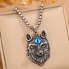 Collar de Lujo Retro de Nicho, Sigiloso y Poderoso Rey del Lobo de la Pradera, Que No Se Desvanece, Popular en Europa y América, Collar de Acero de Titanio al por Mayor