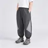 Calças Jogger de Retalhos de Secagem Rápida para Meninos para o Verão, Calças Bordadas Respiráveis de Malha Anti-Mosquito, Calças Longas Esportivas Soltas para Exterior para Crianças Pequenas