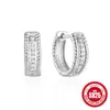 Pendientes simples minimalistas de hojas de plata de ley 925 con incrustaciones de diamantes geométricos, pendientes de alta gama de nicho de venta caliente transfronteriza europea y americana