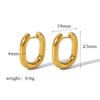 Pendientes Rectangulares de Acero de Titanio y Acero Inoxidable Transfronterizos Europeos y Americanos Pendientes Elegantes de Moda Acero Inoxidable Dorado de 18K Pendientes Sencillos