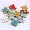 Novas Contas Cerâmicas de Formato Especial Coloridas Osso Quadrado Plano Pequenos Acessórios Material DIY Tecido à Mão Contas de Porcelana