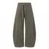 Pantalones Casuales de Trabajo Americano Retro Trendy Estilo Urbano Han Lu para Hombre, Temporada de Otoño, Estructura Segmentada, Silueta Oversize, Pantalones Largos Curvos.