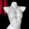 Cadena de Pecho Multicapa de Pedrería Caliente Transfronteriza Europea y Americana Moda Exagerada Nicho Pecho Vestido de Mujer Accesorios Cadena Corporal