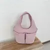 Bolsa de Mão Feminina Casual Estilo Japonês Versão Coreana Simples Cor Sólida 2026 Tendência Nova Fashionável Portátil para Passeios
