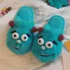 Pantuflas de Algodón Garra de Tigre para Mujer Invierno Dibujos Animados Lindas Interior Hogar Pareja Estudiante Antideslizantes Cálidas Talón de Bolsa Zapatos de Algodón para Hombre