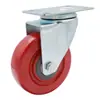 Rueda direccional roja de 3 pulgadas todo incluido, rueda universal para carritos de 4 pulgadas, rueda de 5 pulgadas para camión plataforma plana de alta resistencia con freno