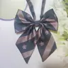 Gravata borboleta feminina xadrez com coroa, livre, estilo estudante universitário JK