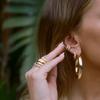 Europa y Estados Unidos transfronterizo nuevo caliente aretes geométricos tipo C con circonita chapados en cobre aretes roscados aretes de moda para damas