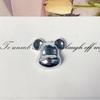 Urso prateado galvanizado laço de amor acessórios de joias diy buraco sapatos bolsa grampo de cabelo remendo materiais artesanais