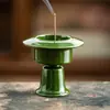 Quemador de Incienso Alto Verde Oliva Hecho en Fábrica, Cerámica, Estética Estilo Song, Portainciensos, Base para Varilla de Incienso, Adorno de Alta Gama, Resistente al Polvo, Exquisito